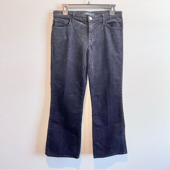J BRAND Selena Corduroy Pants Black 29 Mid-Rise Cropped Bootcut Modal Blend - Picture 1 of 11